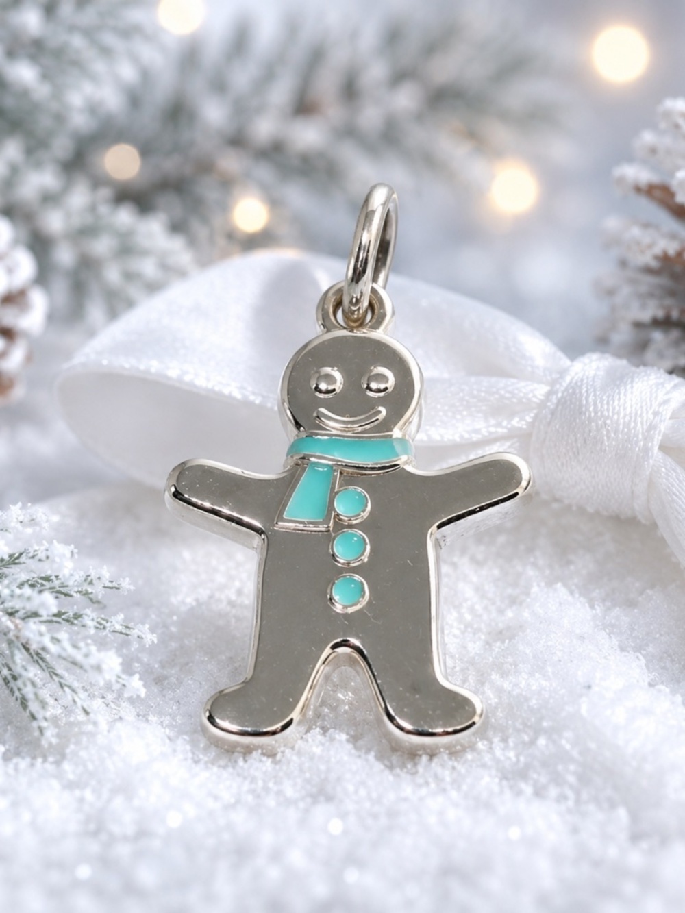 Tiffany & Co  Gingerbread Man  Charm 925 silver excellent condition retired